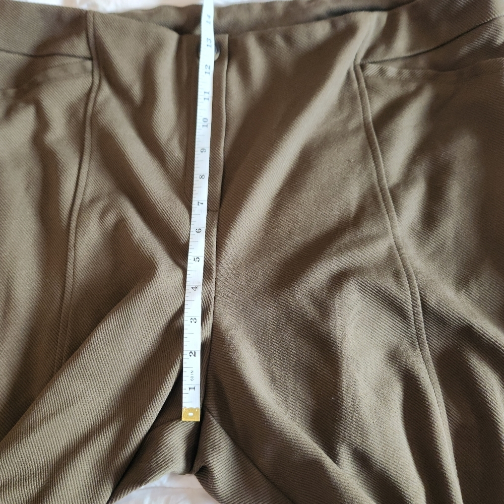 Cato Olive Green Wide Leg Flare Slit Trouser Pants Size 22 Plus Size Workwear - Picture 6 of 9
